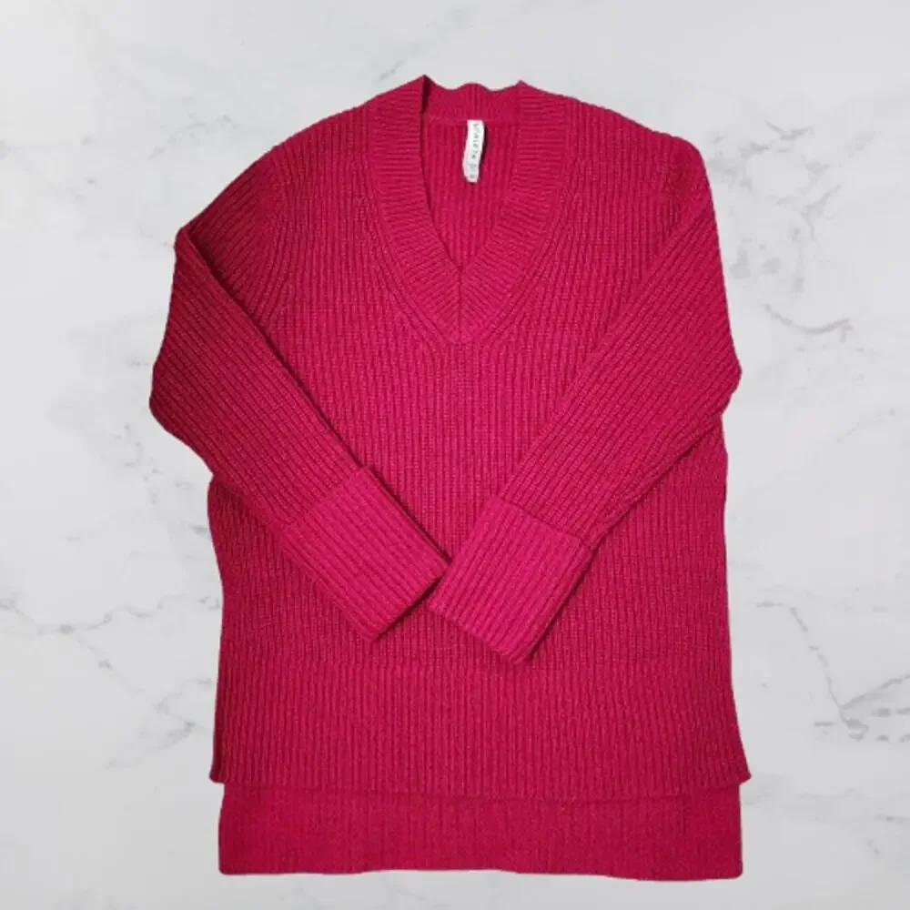 Athleta Shasta Sweater Pink Wool Blend Women’s XXS V-Neck NWT $149